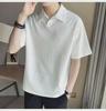Men's Japanese Retro Loose-Fit Polo T-Shirt - High-End Summer Trend with Collar and Short Sleeves