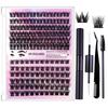Diy Single Cluster False Eyelashes 126 Clusters Large Capacity Glue Tweezers Set Combination Eyelashes