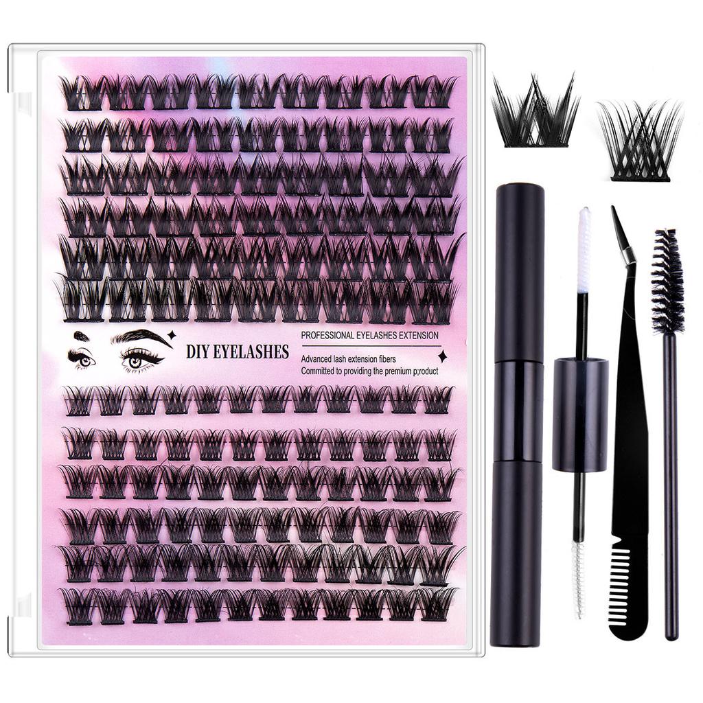 Diy Single Cluster False Eyelashes 126 Clusters Large Capacity Glue Tweezers Set Combination Eyelashes