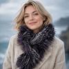Warm Faux Fur Scarf Thick Winter Plush Scarf Elegant Shawl Wrap  Neck Accessories