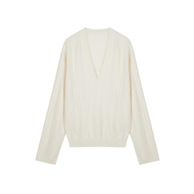 Less Women's Lambswool Cashmere Blend V-Neck Pullover Sweater