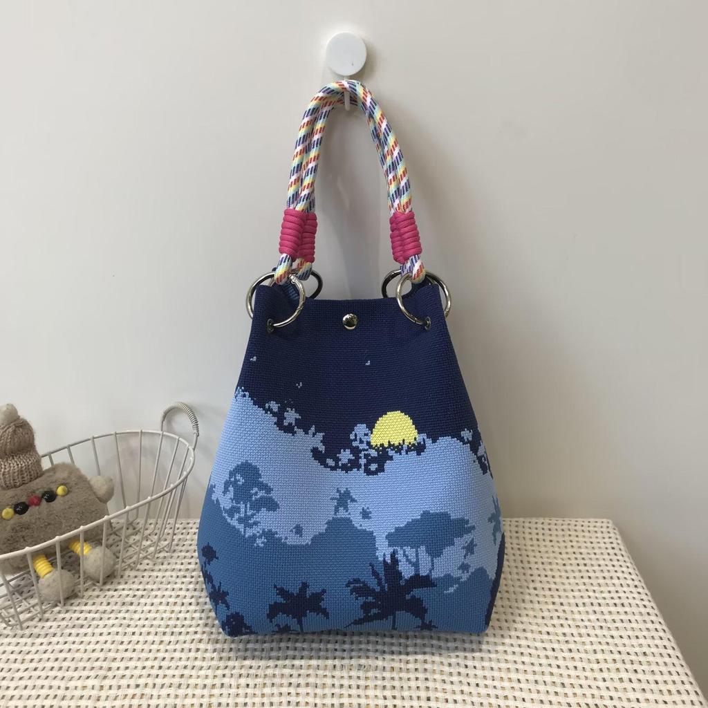 Korean Ins Knot Handbag: Stylish Spring/Autumn Bucket Bag with Large Capacity