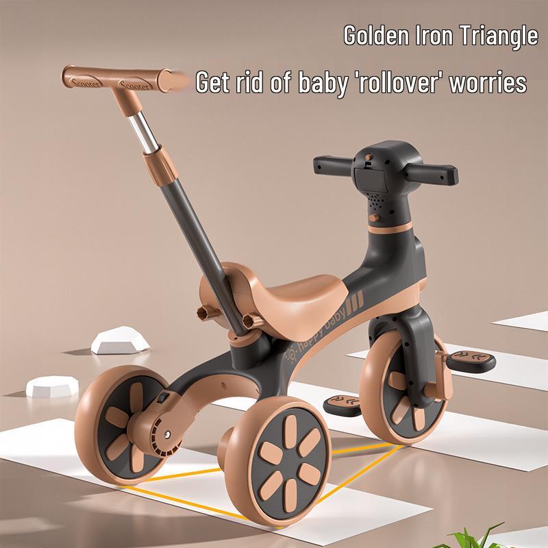 Multifunctional Children's Tricycle & Balance Bike with Music - Lightweight Outdoor Pedal Stroller