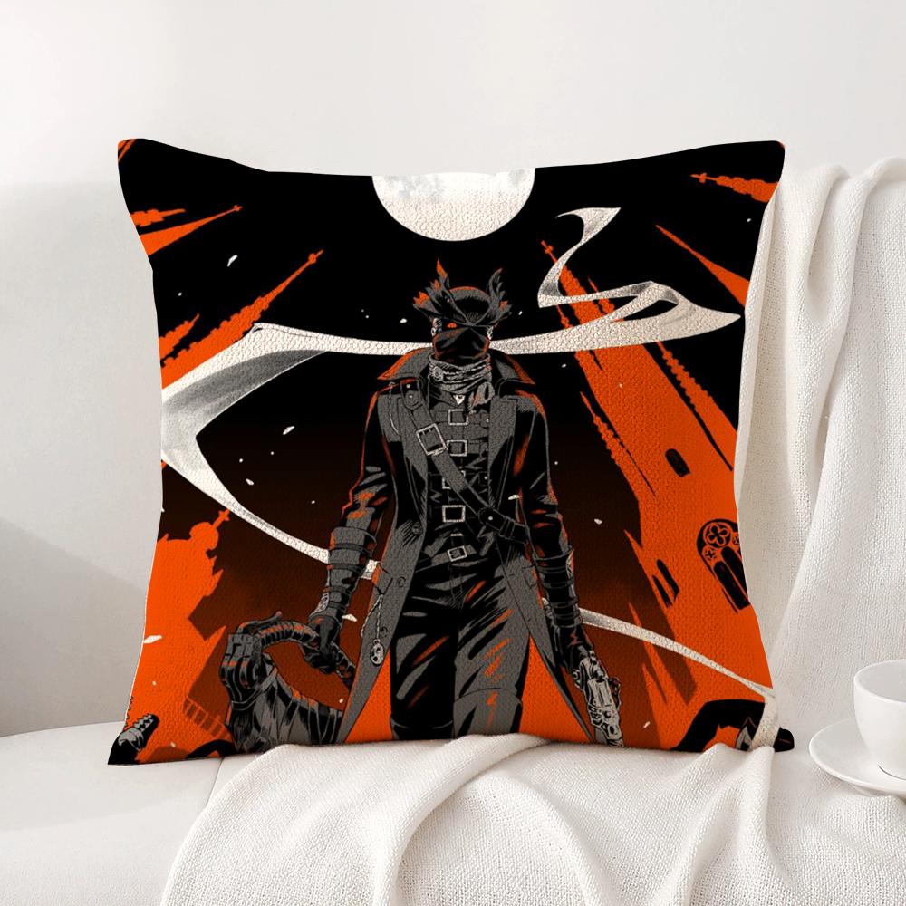 B-Bloodborne C-Classic Cushion Cover Summer Coolness Linen Fabric Double-Sided Printing Pillow Case Sofa Home Decor Gift