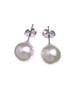 Aurora High-Grade Hanadama Aurora Genuine Shell Pearl 10mm Necklace and Earring Set, Made In Japan, 16-inch, AK Series (Aurora Cream & Earrings)