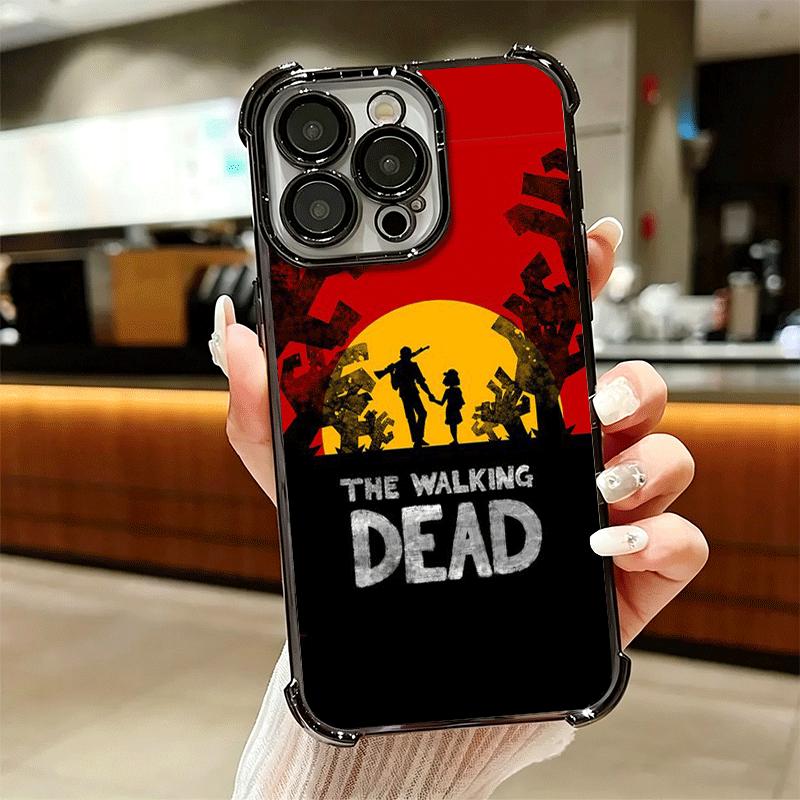 The Walking Deads Plating Phone Case For Iphone 16 17 Pro Max Air 16E 14 15 Plus 12 13 Mini Anti-Fall Airabag Cover