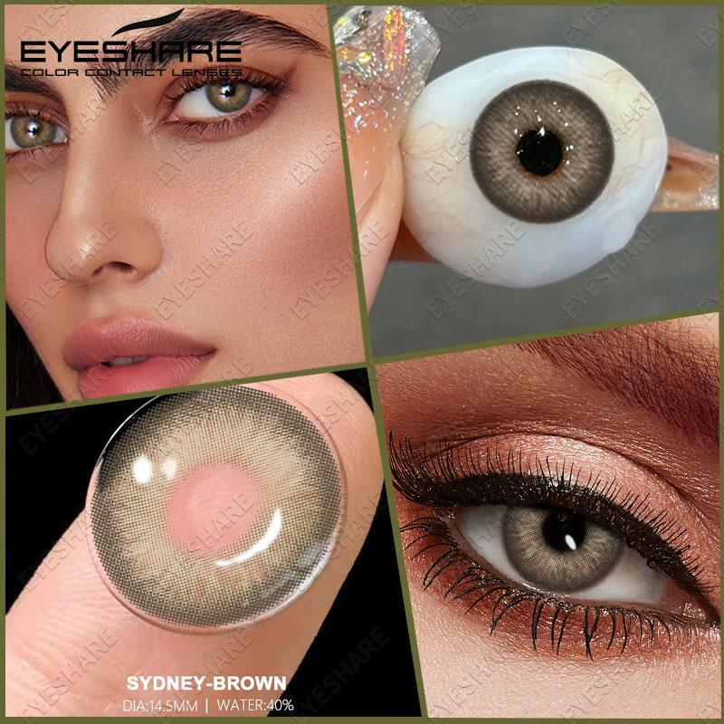 Eyeshare Colored Contact Lenses Blue Eye Makeup Contact Lenses Annual Comfort Green Colored Contact Lenses Gray Natural Colored Soft Lenses 1 Pair