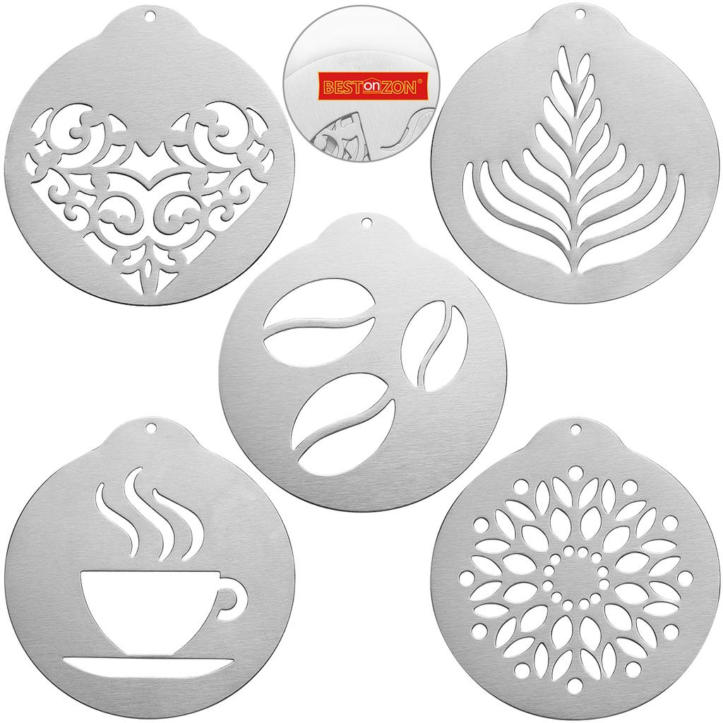 Decor Coffee Stencils Cappuccino Templates Cake Decorating Tool Biscuit Chocolate Garland Mold