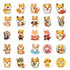 50Pcs Cute Shiba Inu Stickers – Waterproof Reusable Dog Decals for Luggage, Laptop, Phone