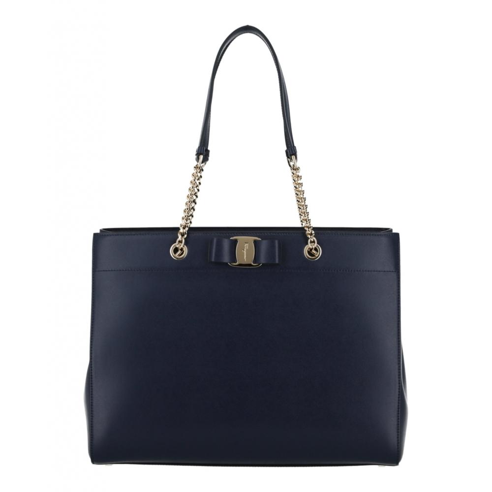 

Salvatore Ferragamo Vara Bow Smooth Leather Shoulder Bag Navy