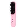 30W Cordless Hair Straightening Brush Portable Anti Scald Wide Fine Teeth Hair Straightener Curling Brush Pink