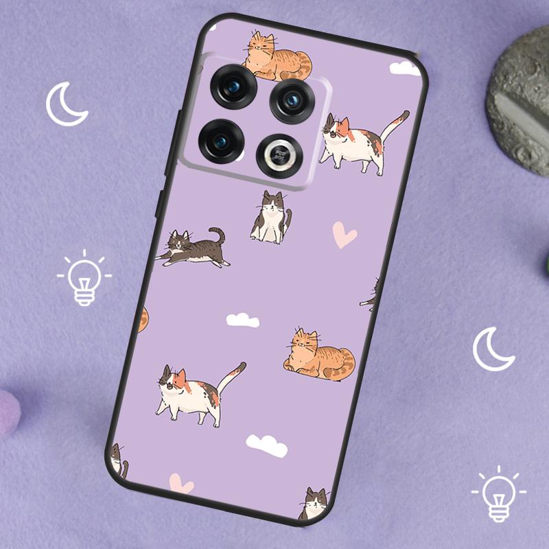 Funny Cat Collage Case For OnePlus 13T 10T 8T 10R 12R 13R 15 13 12 11 10 9 Nord 5 CE 2 3 4 Lite N20 N30 Cover