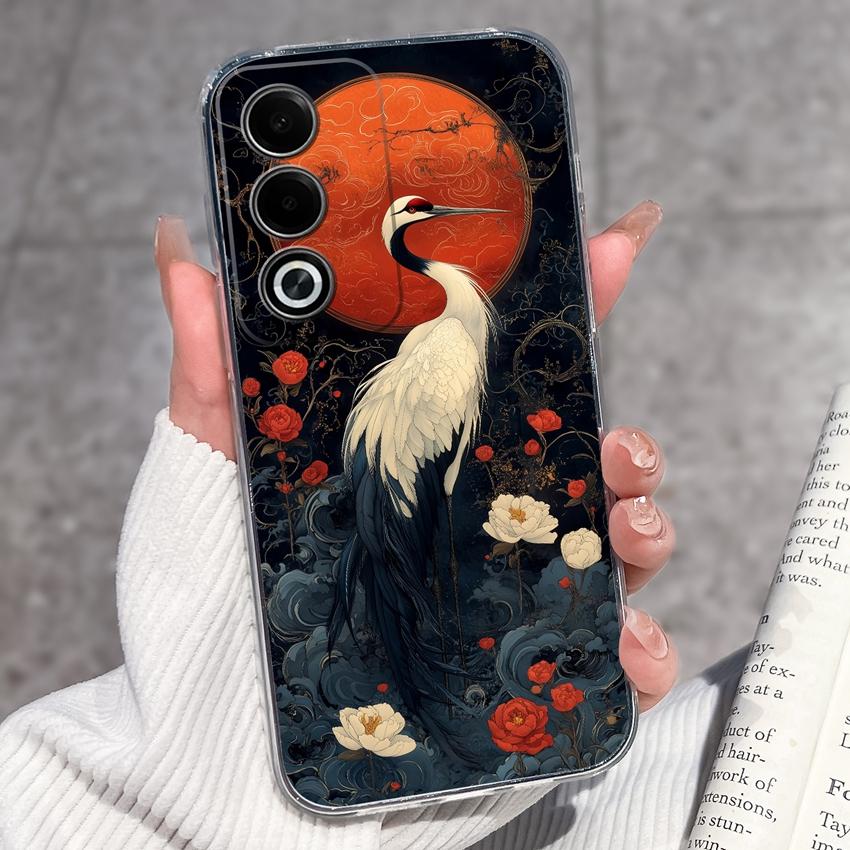 Für Oppo A3 A5 A1 Pro A3x AX5 AX5s A7 A8 Ace2 Luxuriöse Stoßfeste Handyhülle Niedliche Blumenmuster Transparenter TPU Schutz Rückseite Für Oppo Hülle