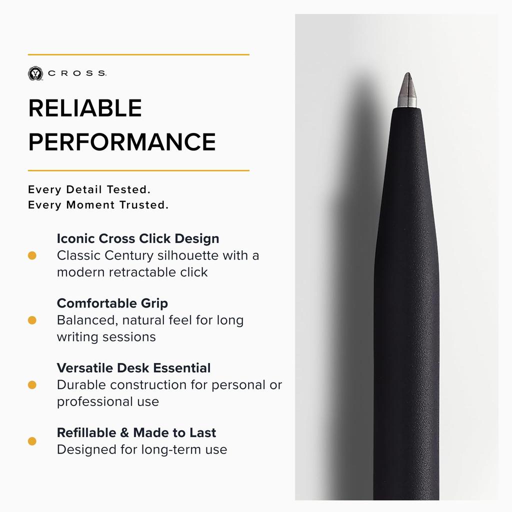 Cross Click Ballpoint Satin Genuine Product Pen, Oil-Based, AT0622-102, Black, (Imported)