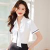 Women's Stylish White Short-Sleeve Summer Shirt 2024