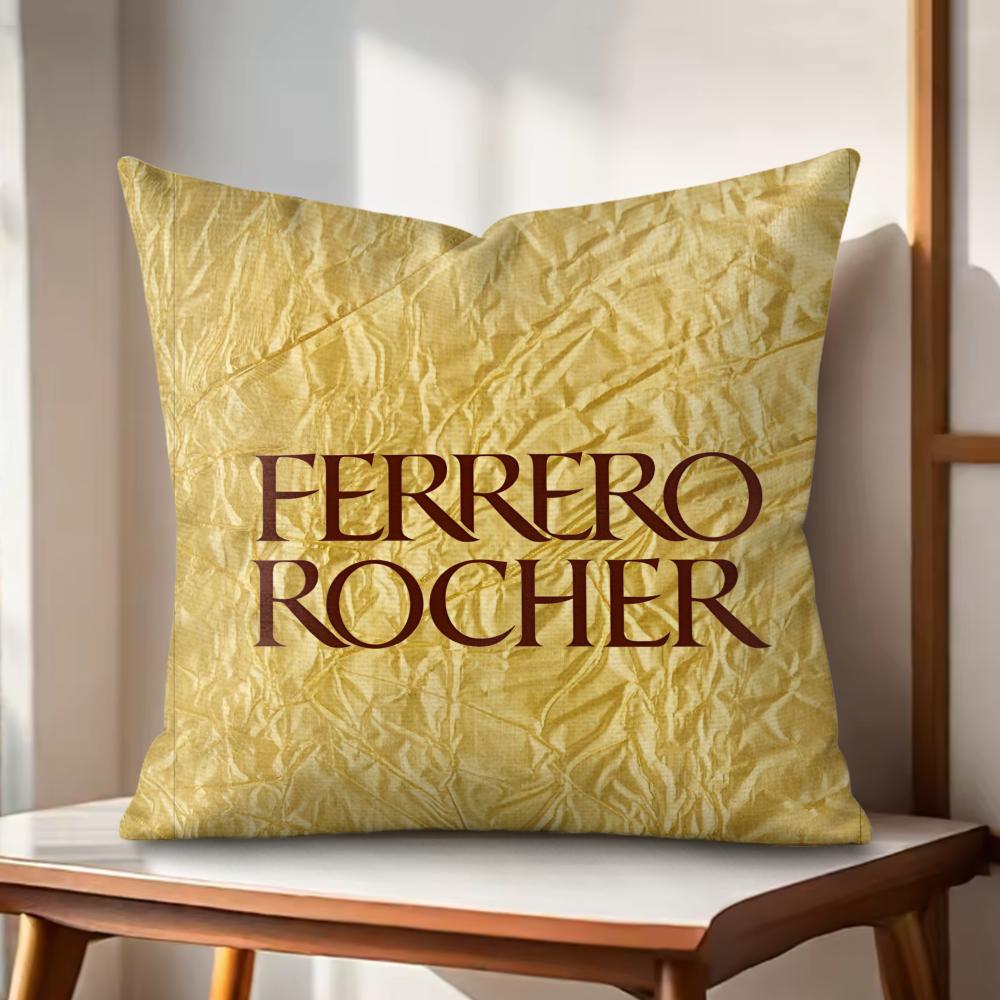 Anime Sweet FFerrero Cushion Cover Natural Linen Organic Fabric DoubleSided Printing Couch Pillow Covers Home Decor