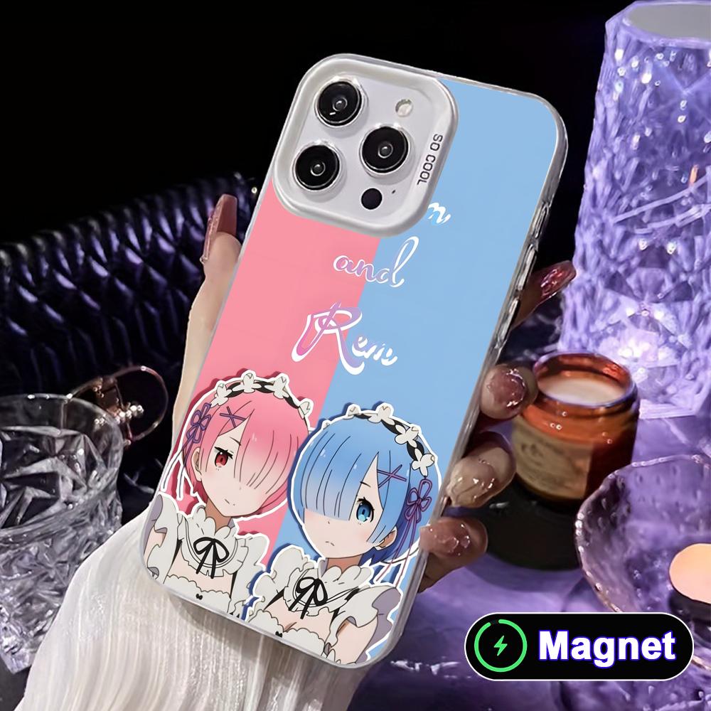 

ReZero Rem Ram White Translucent MagSafe Mobile Phone Case for iPhone 17 16 15 14 13 12 11 X XR XS Air Pro Max Plus Cover iPhone Air