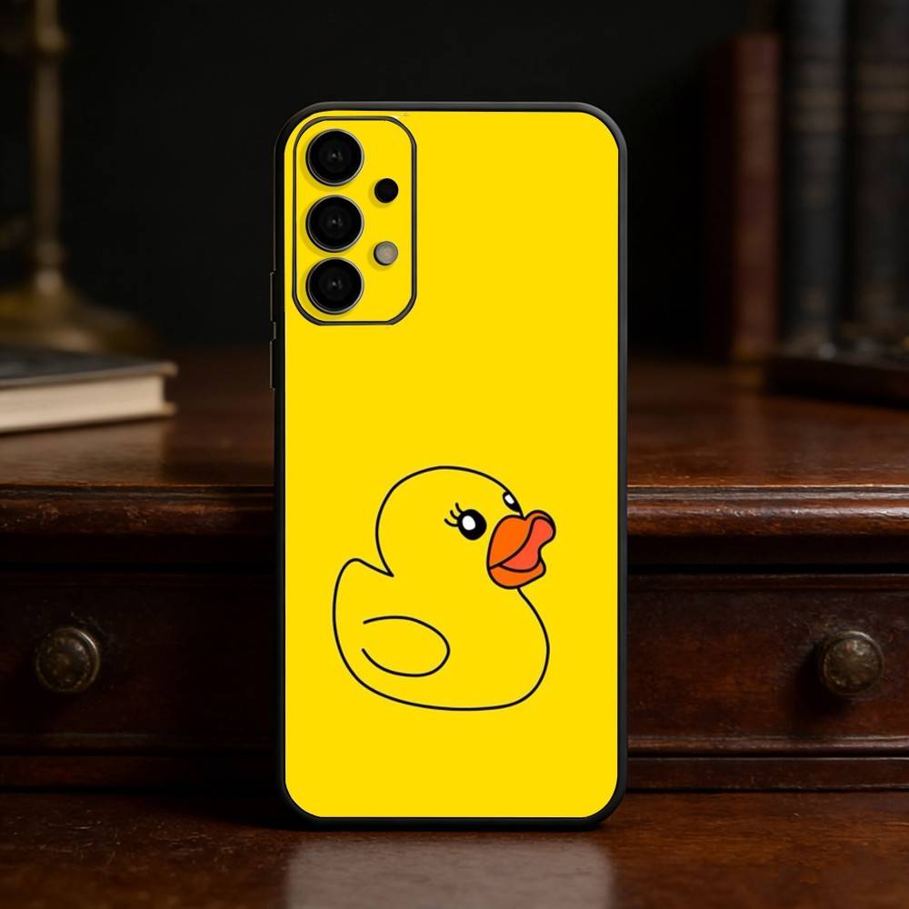 Yellow Duck Cute Phone Case For Samsung S25,S24,S21,S22,S23,S30,Ultra,S20,Plus,Fe,Lite Black Shell