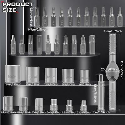 Magnetic Screwdriver Set 32in1 Ratchet Screwdriver Set Multi Bit Screw Driver with Detachable Ratchet Handle for Computer Repair