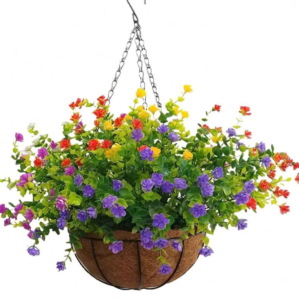 Spring and summer gardening iron frame coconut palm flower basket hanging basket flower pot hanging basket 1pc