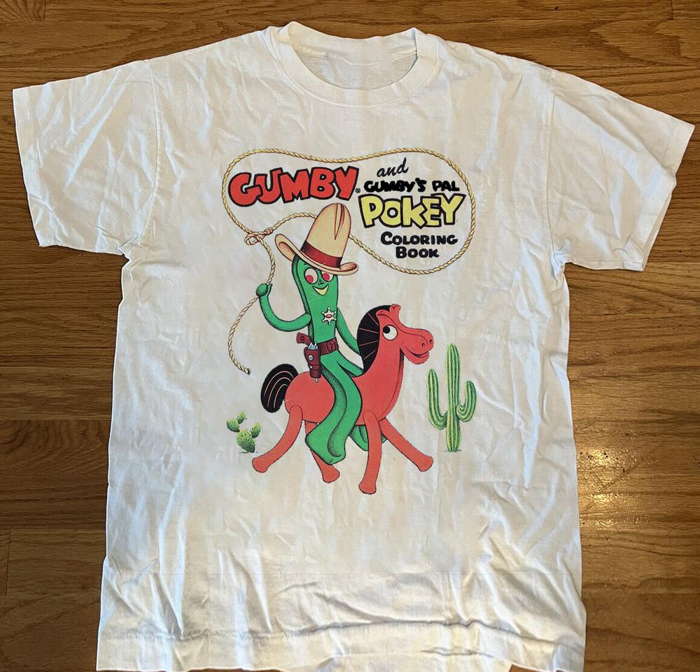 Cowboy Gumby and Pokey Short Sleeve White Tee Men Women s Shirt Unisex T-Shirt S