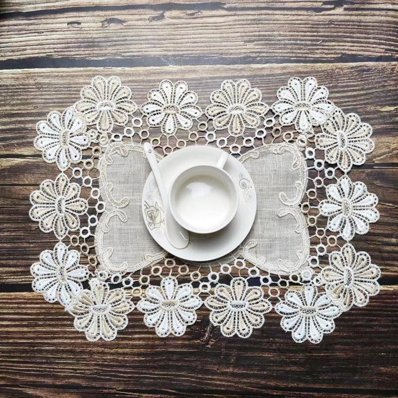 American Patchwork Sewing Linen Rectangular Placemat Coffee Table Mat Laptop Oven Microwave Cover Christmas Wedding Decoration