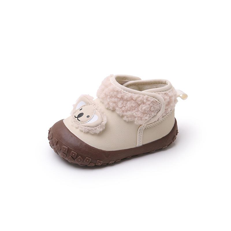 One-year-old baby snow boots winter baby cotton shoes soft-soled toddler shoes 3-6-12 month infant velvet warm shoes