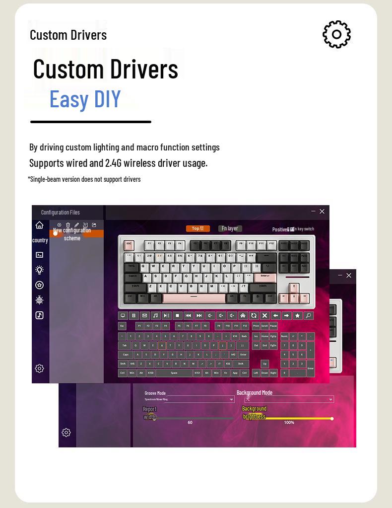 Xinmeng M87 Wireless RGB Mechanical Gaming Keyboard with Bluetooth, Customizable Hot-Swappable Gasket, Wired/Wireless Modes
