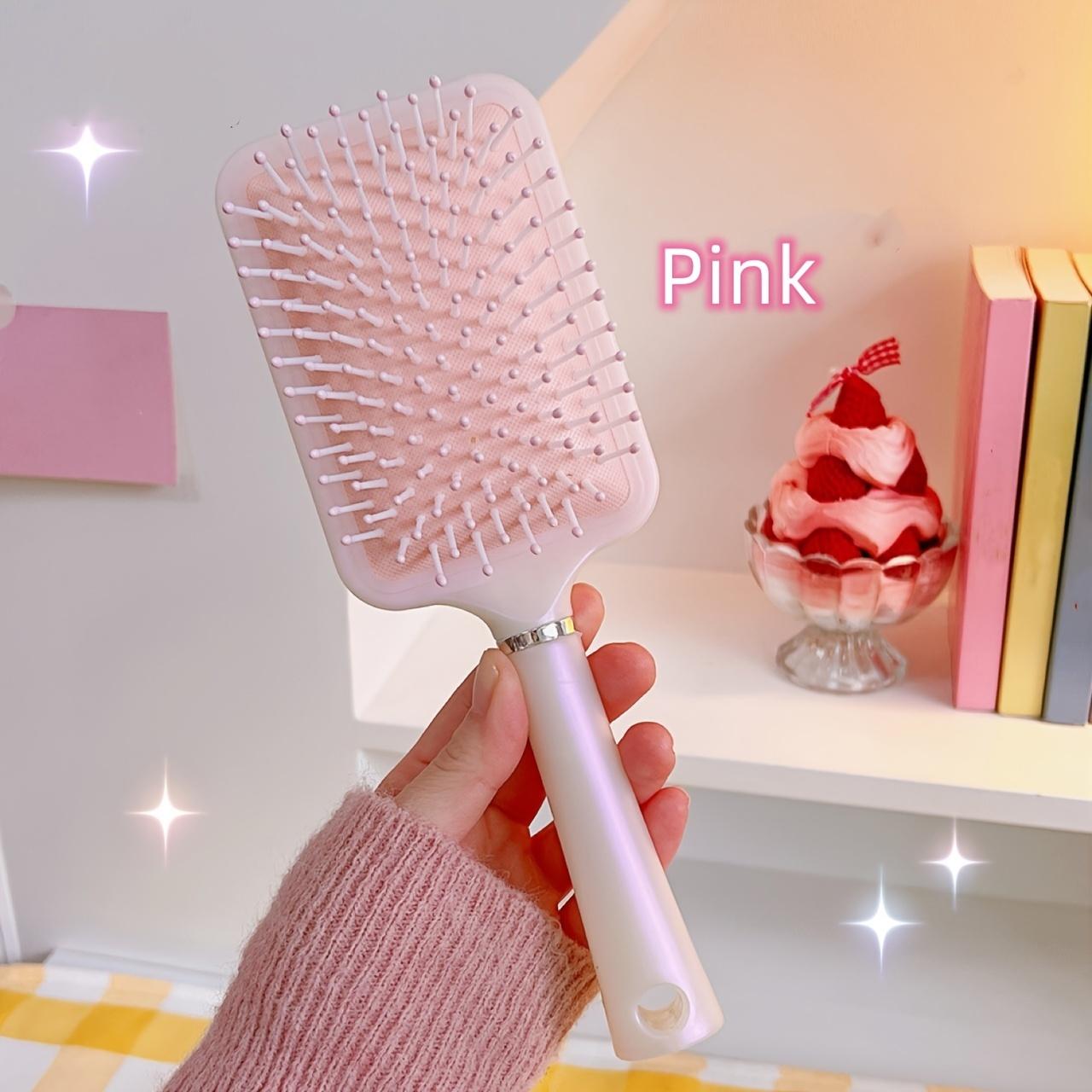 

Расческа с воздушной подушечкой в виде русалки для женщин - антистатическая, распутывающая и укладочная щетка для длинных вьющихся волос - нейлоновые/пластиковые щетинки с ручкой из АБС-пластика розовый