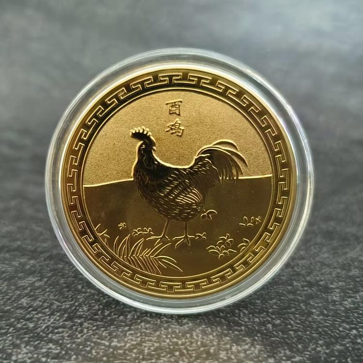 

12 памятных медалей зодиака, золотые монеты на день рождения, небольшие подарки, 12 монет зодиака с животными, поделки из металла, подарки для занятий Chicken