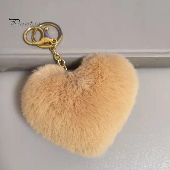 Chaveiro de pelúcia de coração de amor macio e fofo leve para meninas porta-chaves de carro bolsa mochila decoração pingente presente de aniversário