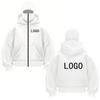 DIY01 Street Statement Hoodies Insulated Double-hooded Sweatshirts Trendy Masked Zip-up Sweatshirts