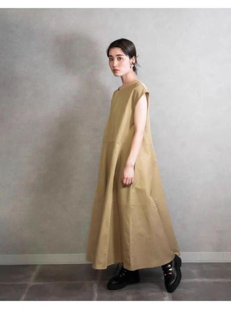 2025 Japan & Korea Simple Sleeveless Round Neck Dress Available Now