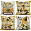 New Spring and Summer Sunflower Bee Pillowcase Modern Simple Living Room Sofa Cushion Cover Bedroom Pillow