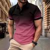Herren Gradient Top Lässig Revers Kurzarm Poloshirt