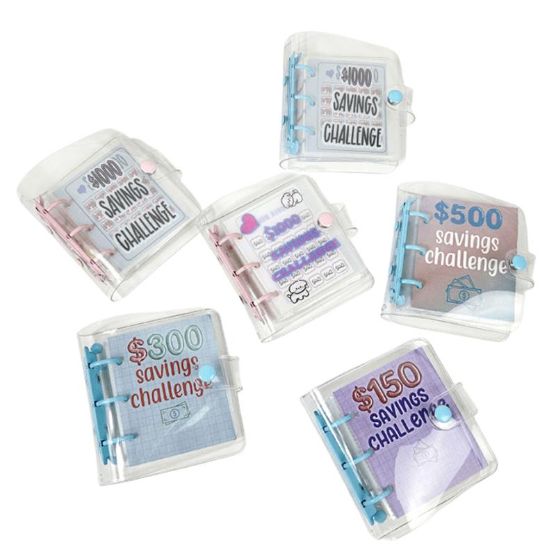 Cartoon Portable Receipt Collection Challenge Money Saving Book Mini Pvc Binders