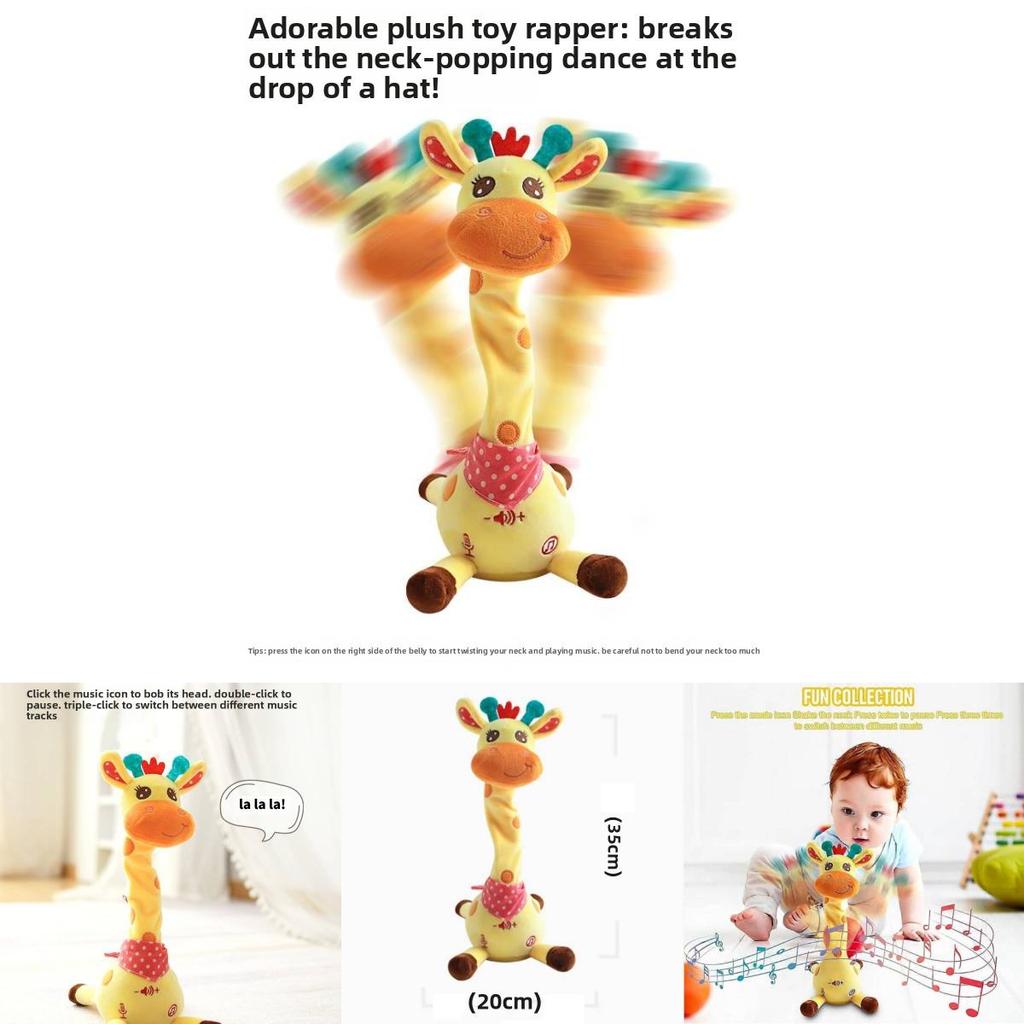Singing Giraffe Plush Toy With Talking Motion For Kids Gift