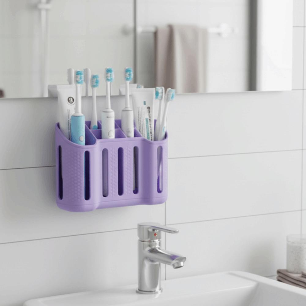 Wall Mounted Storage Rack Partition Storage Bathroom Organizer Toothpaste Holder Dormitory