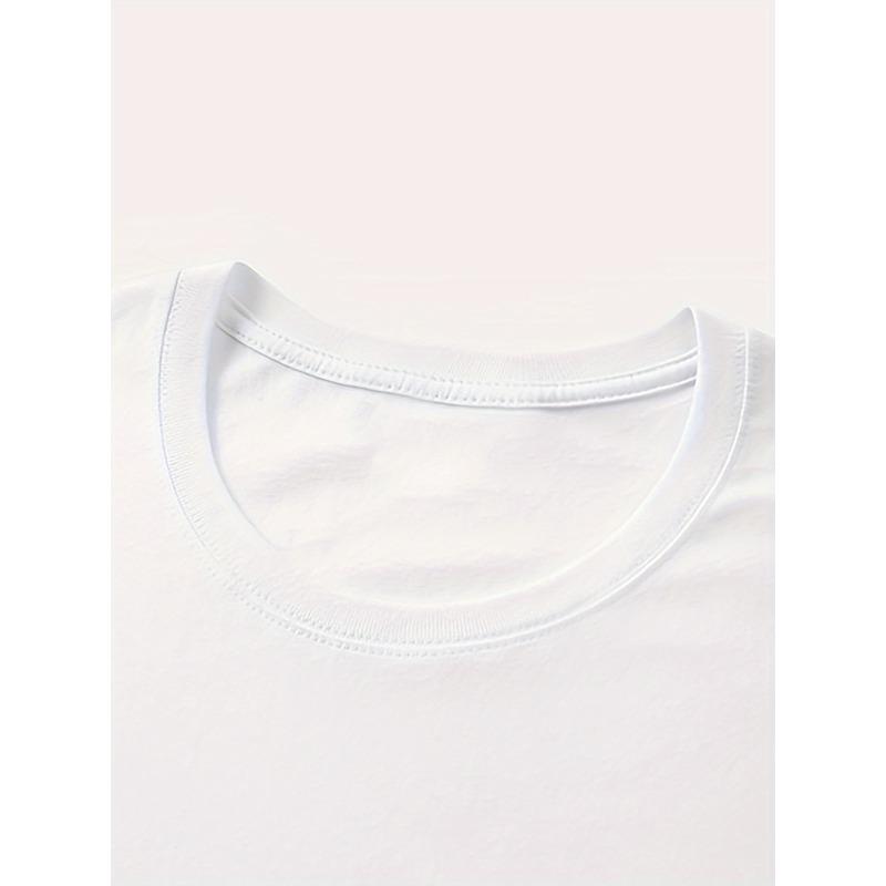 "My Husband Thinks I'm Crazy" Humorous Letter Print T-Shirt - White Casual Short Sleeve Crew Neck  Machine Washable Regular Fit Tee for Spring