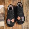 Johnature Plush Warm Cotton Shoes Handmade Embroidered Soft Sole Cloth Shoes Retro Women's Short Boots