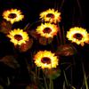Waterproof Solar Sunflower LED Light Realistic Solar Stake Light Landscape Lawn Lamp  Patio Walkway