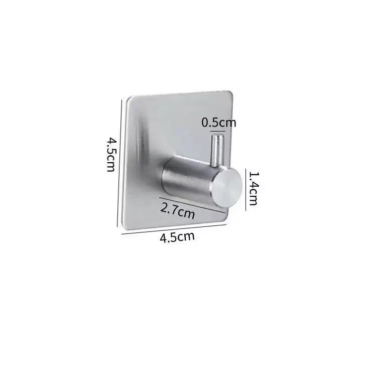 Stainless Steel Wall Hook Single Hook With Adhesive For Bathroom Storage And Hotel Room Decor