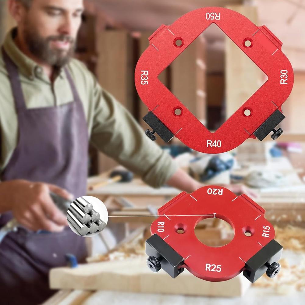Aluminum Woodworking Radius Jig Set 2 Sizes Corner Rounding Template R10-R50 | Precision Router Guide for Cabinet Wardrobe Arc