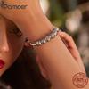 BAMOER 925 Silver Retro Letter Charms Hollowed Alphabet A-Z Round Beads for Women Bracelet DIY Jewelry Making