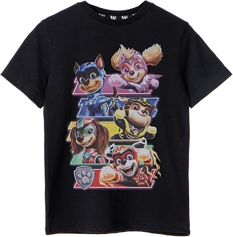 PAW PATROL The Mighty Movie Boys Black T-Shirt 100