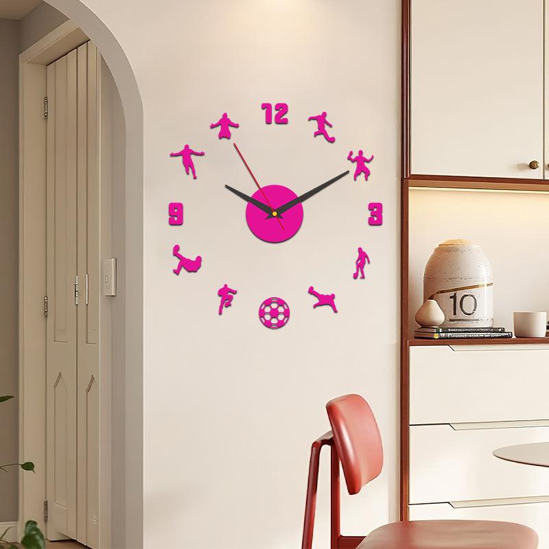 Football-Themed DIY Luminous Wall Clock for Living Room & Bedroom Decoration