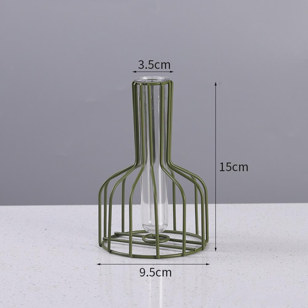 Minimalist  Iron Flower Vase Metal Flower Stand Desktop Vase Hydroponic Vase Home Decoration Hollowed Out Creative Simple