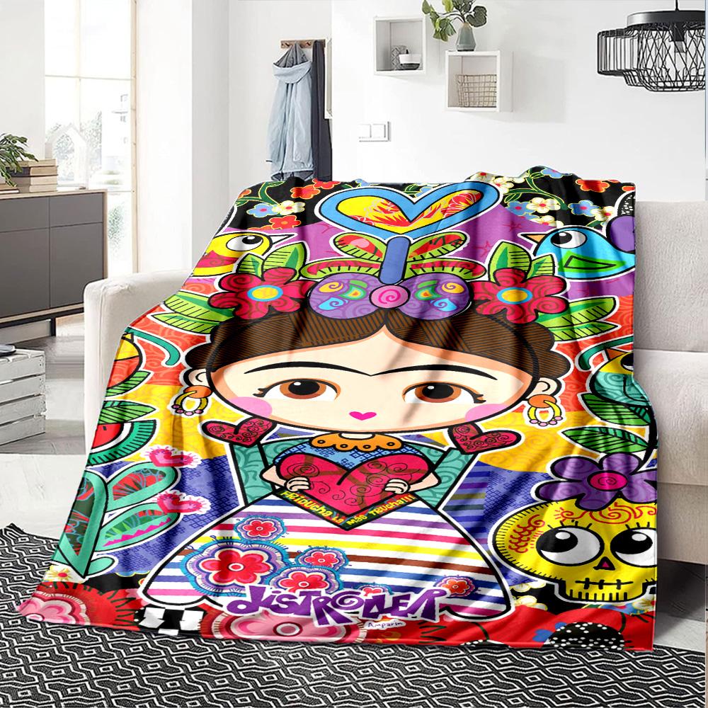Distroller Print Flannel Blanket High Quality Warm Comfortable Cover for All Seasons Perfect for Gifts Home Decor
