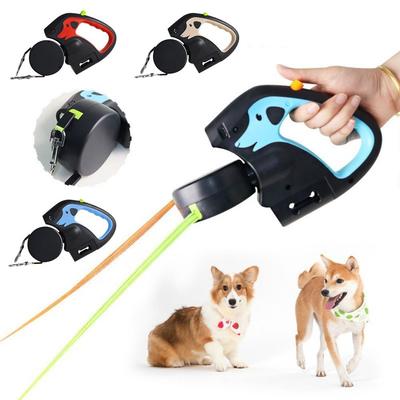 Reflective Dual Pet Leash 360 Swivel Walking Leash with Lights  For Small Dogs