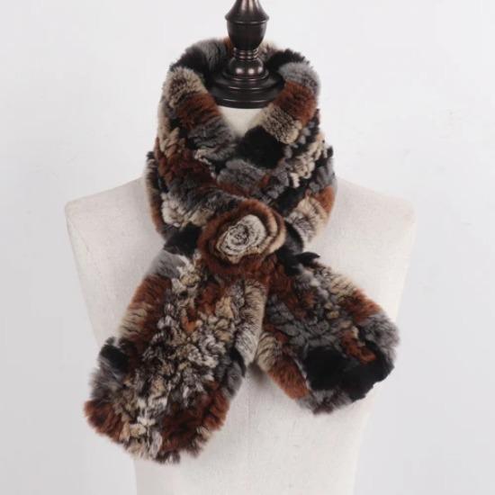 Winter Women Real Rex Rabbit Fur Scarf Natural Warm Soft Rex Rabbit Fur Muffler Lady Genuine Rex Rabbit Fur Scarves